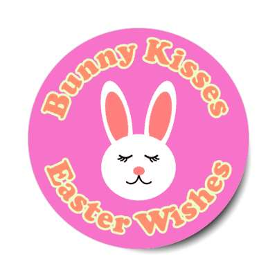 bunny kisses easter wishes hot pink sticker