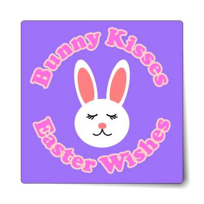 bunny kisses easter wishes purple bright sticker