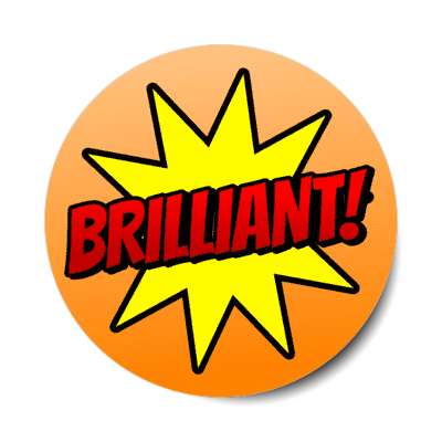 burst orange brilliant stickers, magnet