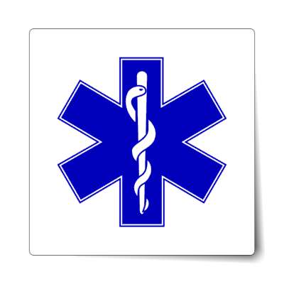 caduceus medical symbol white sticker