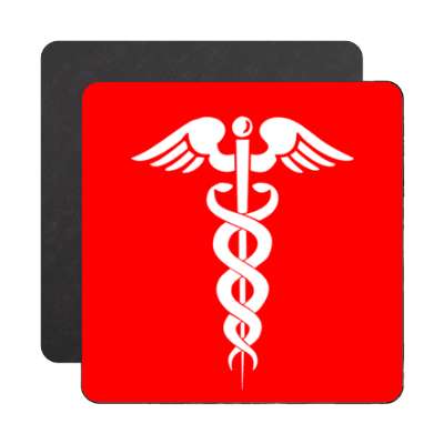 caduceus symbol red magnet