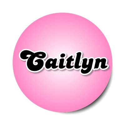 caitlyn female name pink sticker