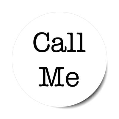 call me white typewriter sticker