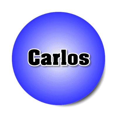 carlos male name blue sticker