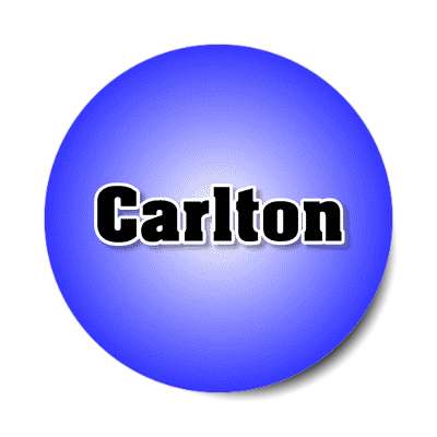 carlton male name blue sticker