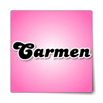 carmen female name pink sticker