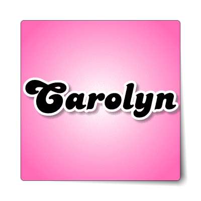 carolyn female name pink sticker