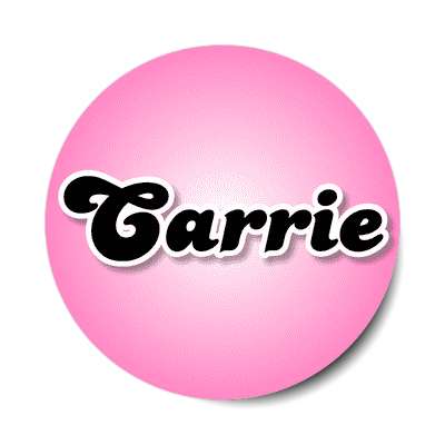 carrie female name pink sticker