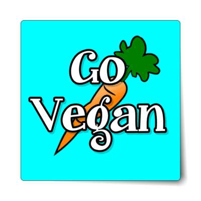 carrot go vegan aqua sticker