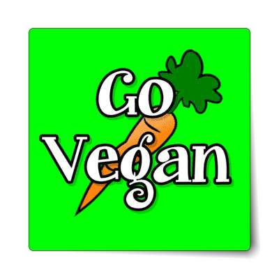 carrot go vegan green sticker