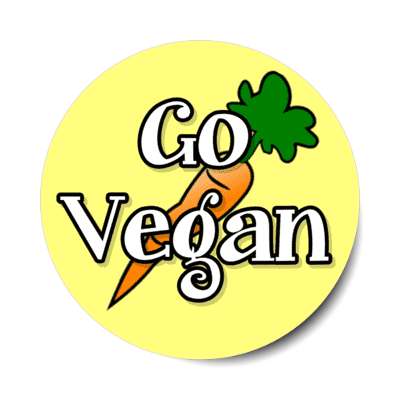 carrot go vegan yellow sticker