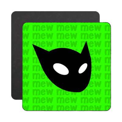 cat head mew green magnet