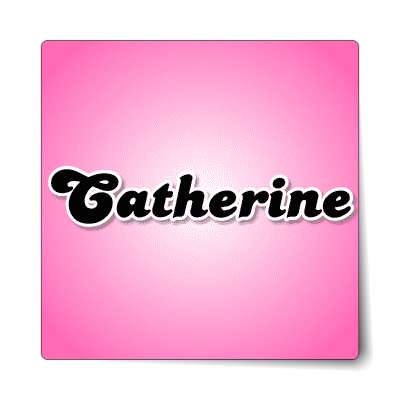 catherine female name pink sticker