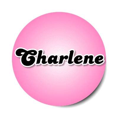 charlene female name pink sticker