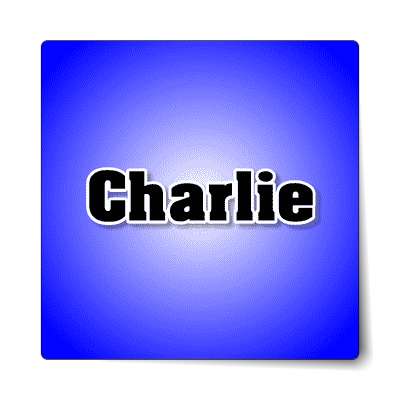 charlie male name blue sticker