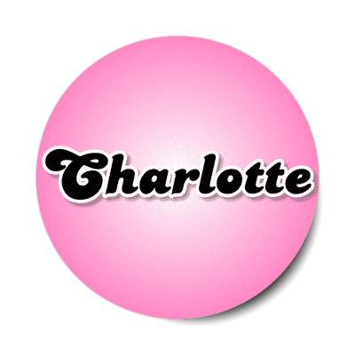 charlotte female name pink sticker