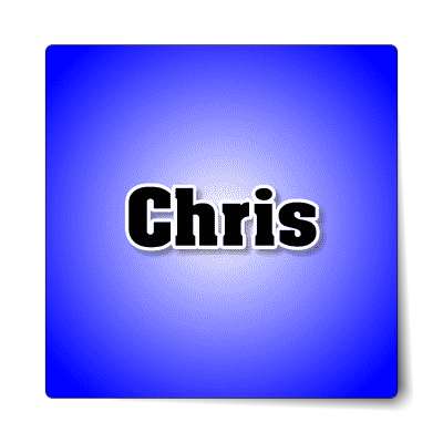 chris male name blue sticker