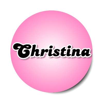 christina female name pink sticker