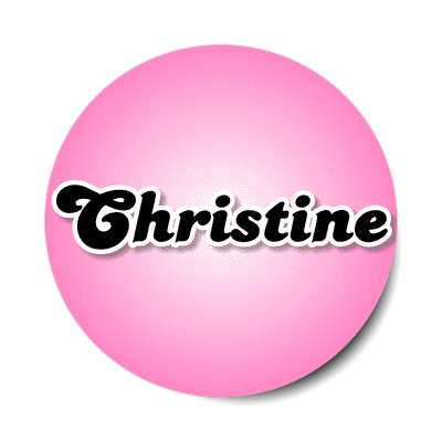 christine female name pink sticker