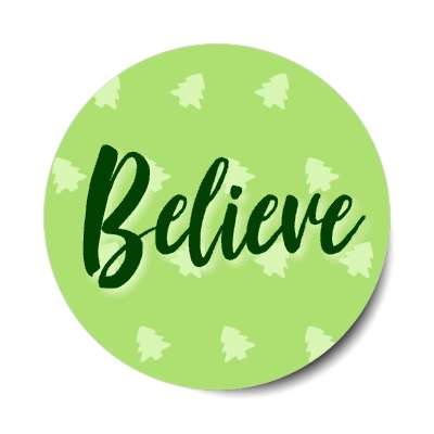 christmas bells light green believe sticker