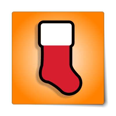 christmas stocking orange bright sticker