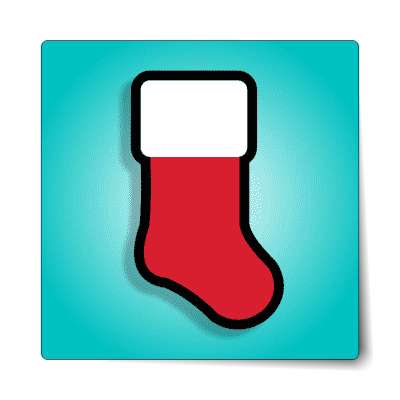 christmas stocking teal sticker