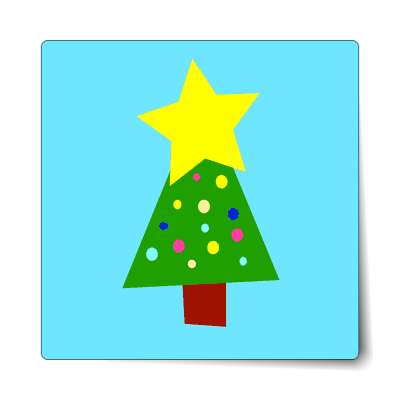 christmas tree sky blue sticker