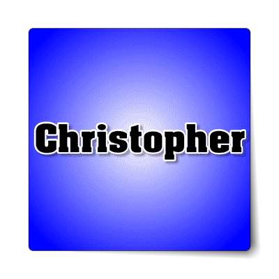 christopher male name blue sticker
