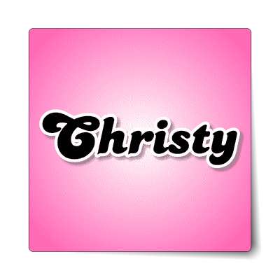 christy female name pink sticker