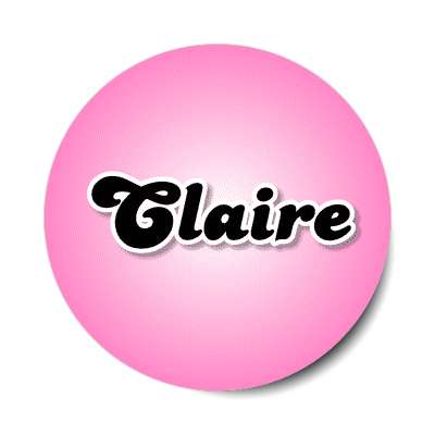 claire female name pink sticker