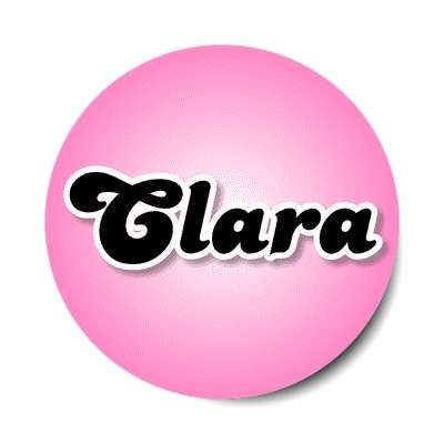 clara female name pink sticker