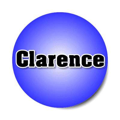 clarence male name blue sticker