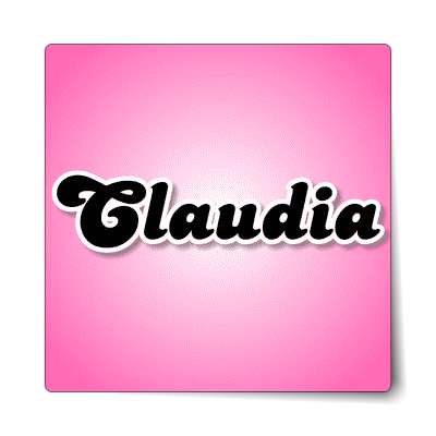 claudia female name pink sticker