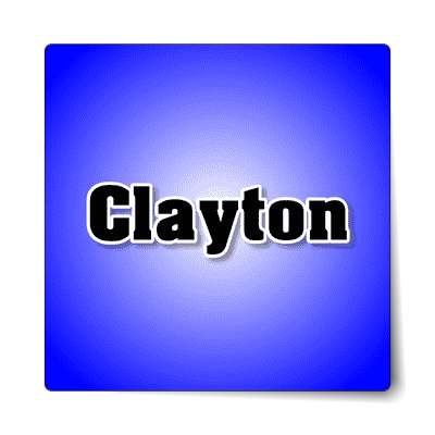 clayton male name blue sticker