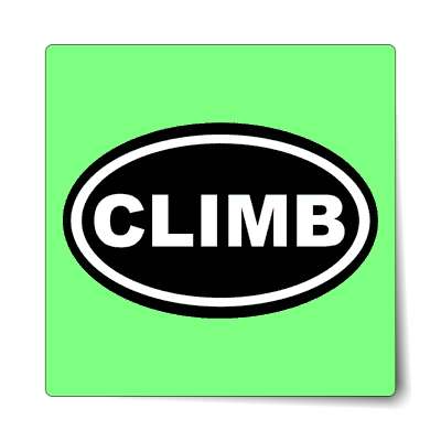 climb oval sticker