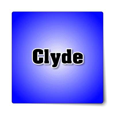 clyde male name blue sticker