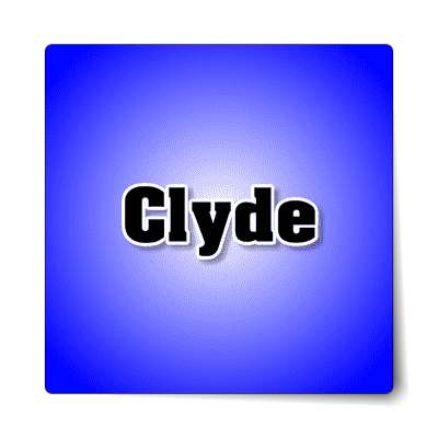 clyde male name blue sticker