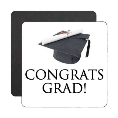 congrats grad diploma cap magnet