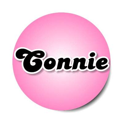 connie female name pink sticker