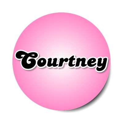 courtney female name pink sticker