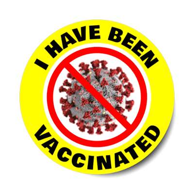 covid i have been vaccinated yellow stickers, magnet