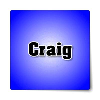 craig male name blue sticker