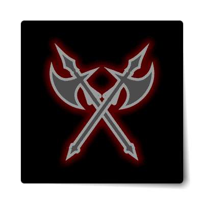 crossed axes sticker