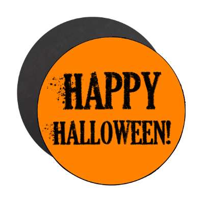 crumbling happy halloween bright orange magnet