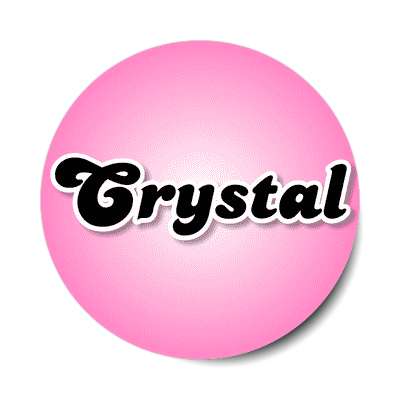 crystal female name pink sticker