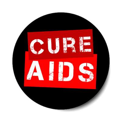 cure aids stamp black stickers, magnet