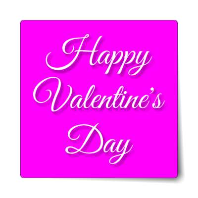 cursive happy valentines day magenta classy sticker