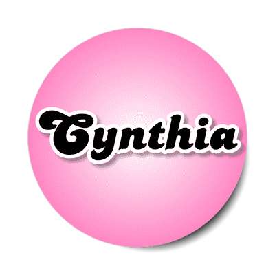 cynthia female name pink sticker