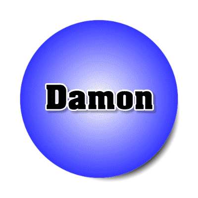 damon male name blue sticker