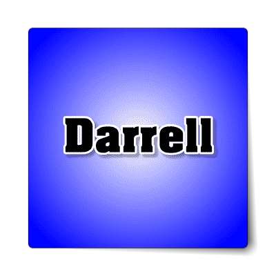 darrell male name blue sticker